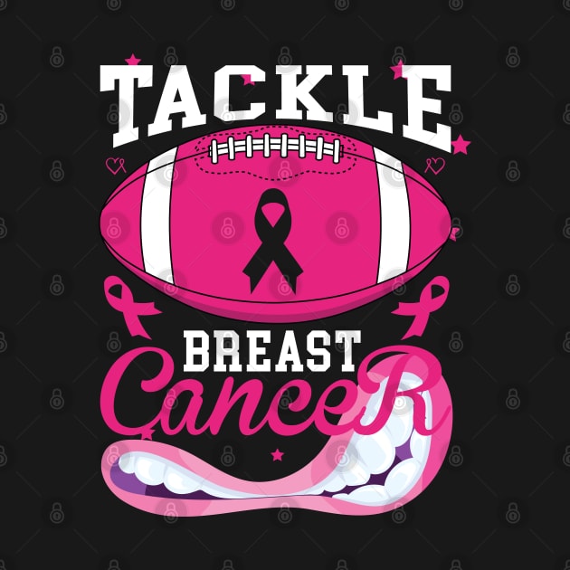 Woman Tackle Football Pink Ribbon Breast Cancer Awareness by Flowes