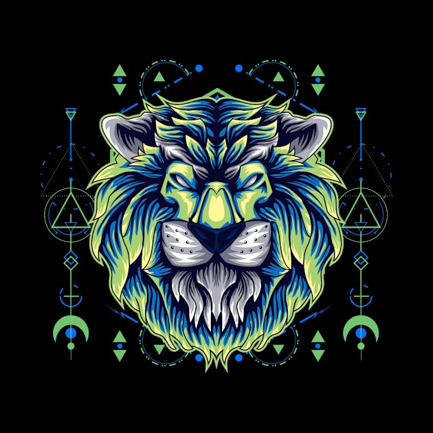 lion head artwork by SHINIGAMII