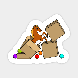 Little horse is jumping out of a box Magnet