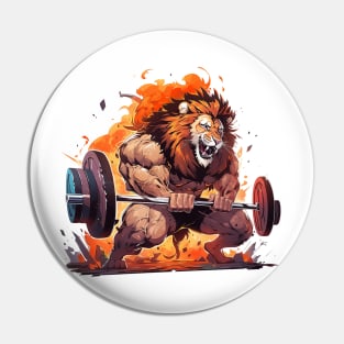 lion bodybuilder Pin