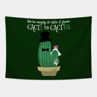 Cactus wedding announcement Tapestry