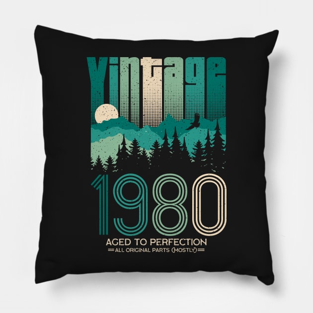 40th birthday gifts for men and women 1980 gift 40 years old Pillow by Cheesybee