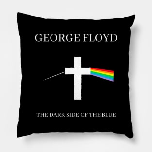 George Floyd Tribute in Style of a Classic Rock Album Cover, Cross Rainbow Pillow