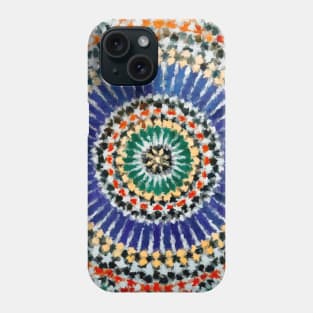 Moroccan tiles with geometric shapes oil painting Phone Case