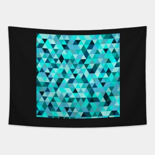 Teal Triangles Pattern Tapestry