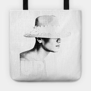 PORTRAIT HUT UP grid effect Tote