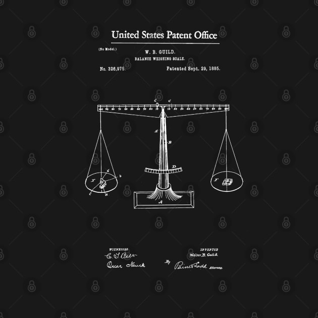 Scales of Justice Patent White by Luve