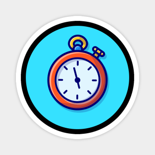 Stopwatch Timer Cartoon Vector Icon Illustration Magnet