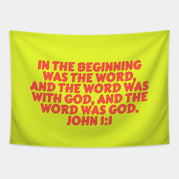 Bible Verse John 1:1 Tapestry by Prayingwarrior