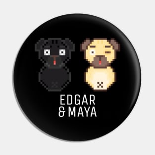 Pug Edgar & Maya White Pin