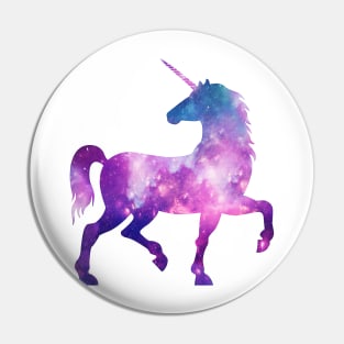 Watercolor cosmic galaxy unicorn Pin