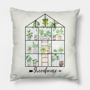 Greenhouse Watercolor Pillow