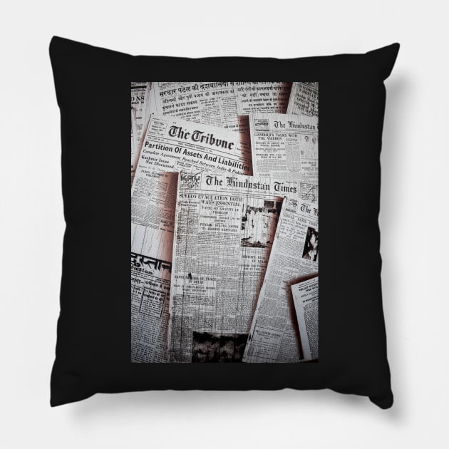 Newspaper Pattern Pillow by Islanr