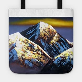 Panoramic Night View Of Everest Mountain Tote