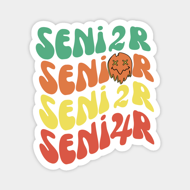Retro Groovy Senior 2024 Magnet by The WYLD Tribe
