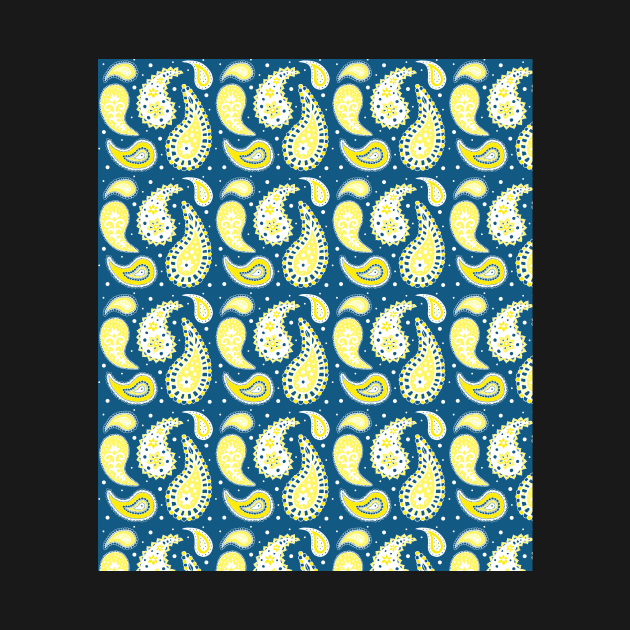 Blue yellow paisley by dreamingmind