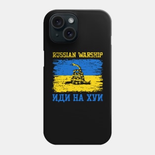 Russian Warship Go Fck Yourself Free Ukraine Flag Snake Flag Phone Case
