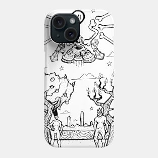 Black and White Tarot The Lovers Phone Case