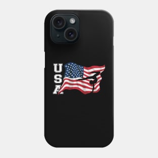 Patriotic American USA Waving Flag Girls Gymnastics Sports Phone Case
