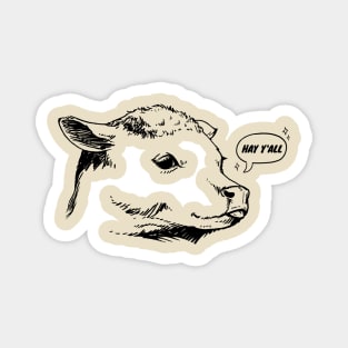 Hay Yall Cow Pun Magnet