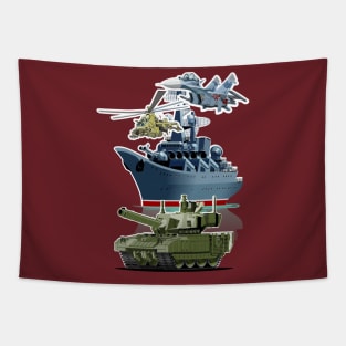 Cartoon military equipment Tapestry