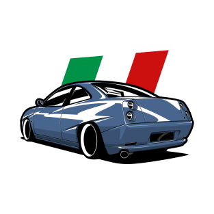 Blue Italian Coupe Turbo Flag T-Shirt