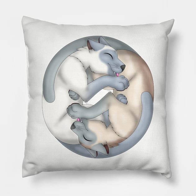 Yin-Yang Cats: Blue Point Pillow by spyroid101