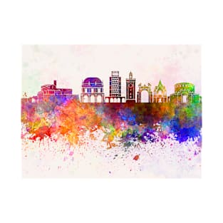 Brescia skyline in watercolor background T-Shirt