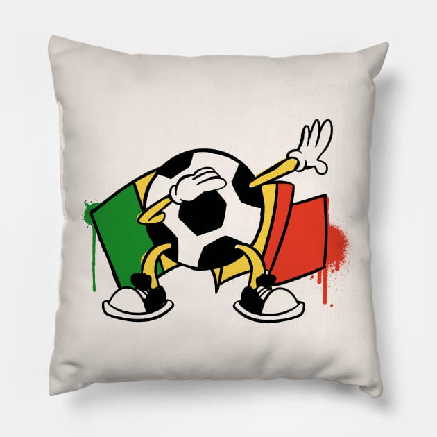 Dabbing Soccer Ball Cartoon Senegal Flag Football Pillow by Now Boarding