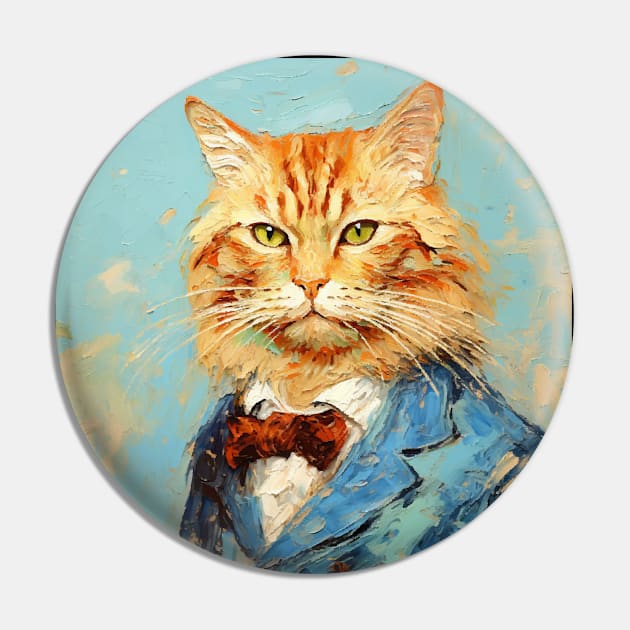 Van Gogh's cat Pin by CatCoconut-Art