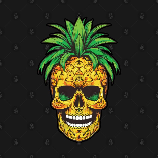 Hawaiian Skull Pineapple Tropical Vacation Graphic by Graphic Duster