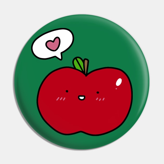 Red Apple Love Pin by saradaboru