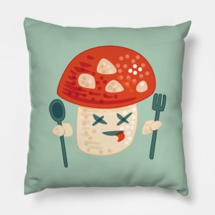 Funny Poisoned Cartoon Mushroom Character Pillow