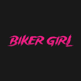 Biker Girl Pink Typography T-Shirt