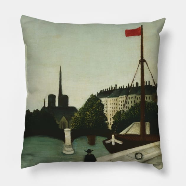 Notre Dame by Henri Rousseau Pillow by Classic Art Stall