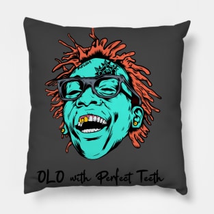 Cool laugh out loud dude with perfect teeth illustration Pillow