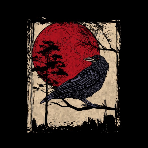 corvidae red blood moon by HShop