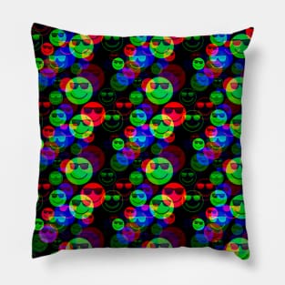 RGB Shaded Smile Glitch Pillow