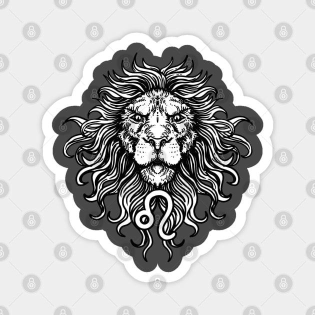 Leo Zodiac Sign Birthday Gift Magnet by Kneazal