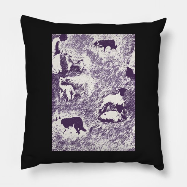 Feeding Da Caddy - Purple Pillow by Juliewdesigns
