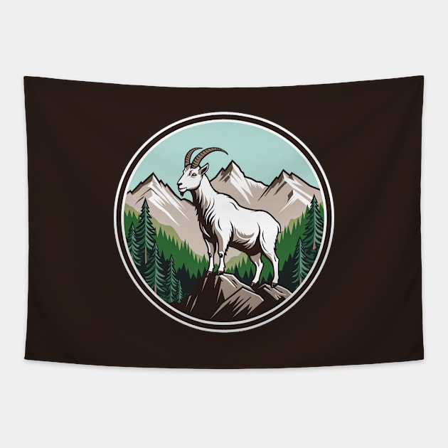 Mountain Goat Tapestry by SunsetGraphics