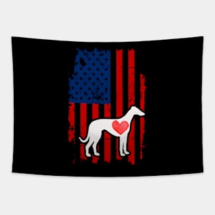 Whippets Merica Usa American Flag Tapestry