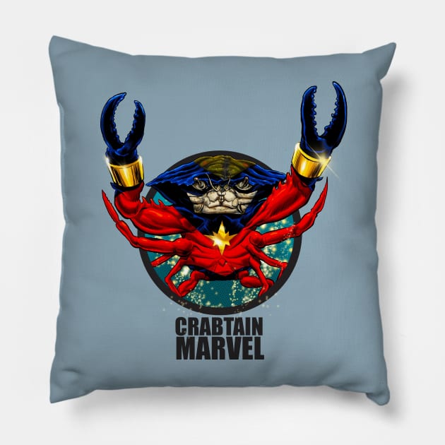 Crabtain Marvel Pillow by ThirteenthFloor