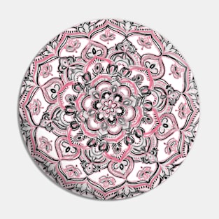 Magical Mandala in Monochrome + Pink Pin