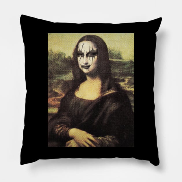 Black Metal Mona Pillow by NotBlandly