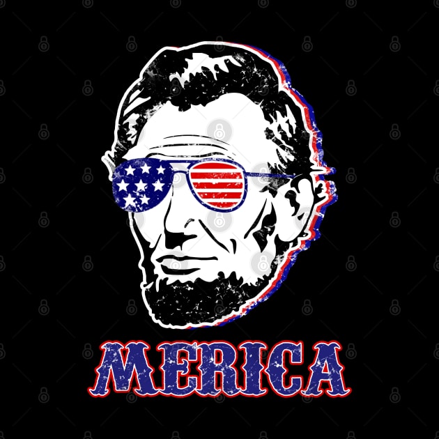 Lincoln Merica 4th of July Abe Lincoln American flag Gifts by Scar