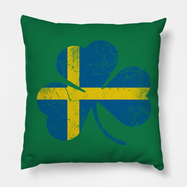 Sweden Swedish Irish Shamrock Flag St Patrick's Day Pillow by E