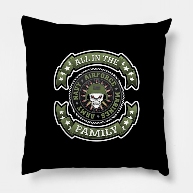 ALL IN THE FAMILY MILITARY Pillow by razrgrfx