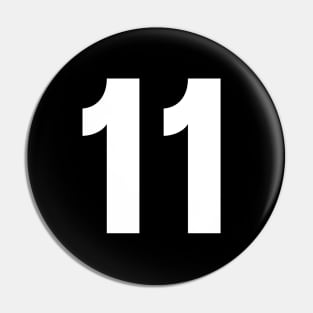 Number Eleven - 11 - Any Color - Team Sports Numbered Uniform Jersey - Birthday Gift Pin