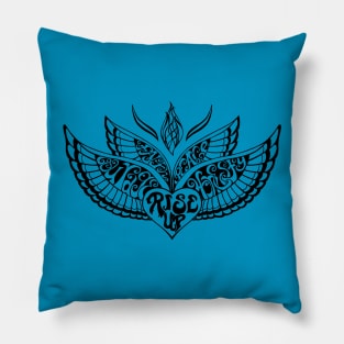 Rise Up with Honesty and Courage Winged Heart Pillow